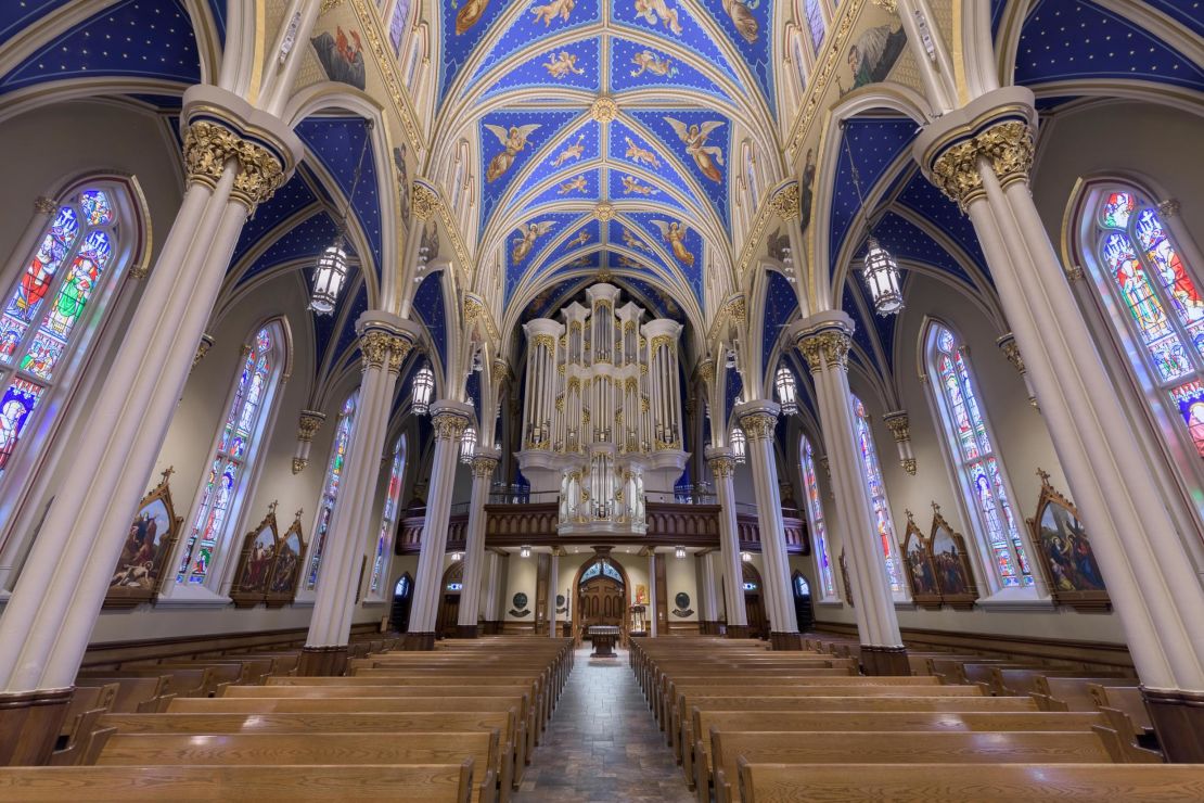 The Basilica of the Sacred Heart sits empty in 2018 at the University of Notre Dame.