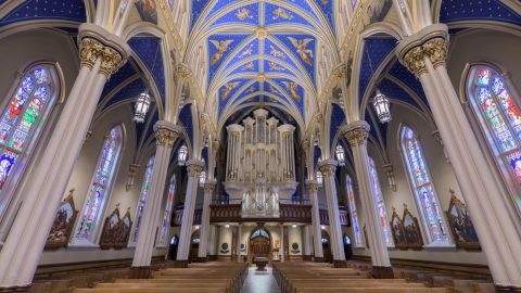 Basilica of the Sacred Heart at University of Notre Dame in South Bend, Indiana. 