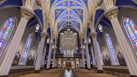 Basilica of the Sacred Heart at University of Notre Dame in South Bend, Indiana.