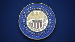 The Federal Reserve Board logo in Washington, DC on May1, 2019. (Photo by MANDEL NGAN / AFP)        (Photo credit should read MANDEL NGAN/AFP via Getty Images)