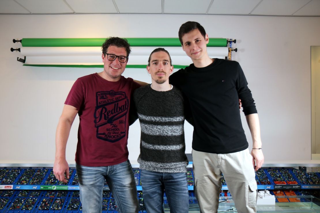 The central trio that makes up Jelle's Marble Races (left to right: Dion Bakker, Jelle Bakker and Anton Weber)