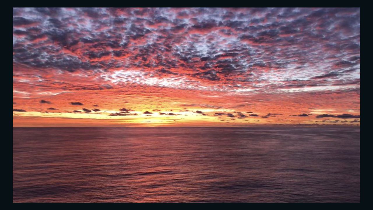 Jay captured this amazing shot of a mid-Pacific-ocean sunset.