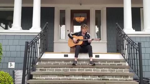 John Rzeznik plays a porch concert to support the small businesses in his town. 