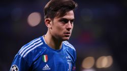 Juventus' Argentine forward Paulo Dybala reacts  during the UEFA Champions League round of 16 first-leg football match between Lyon and Juventus at the Parc Olympique Lyonnais stadium in Decines-Charpieu, central-eastern France, on February 26, 2020. (Photo by FRANCK FIFE / AFP) (Photo by FRANCK FIFE/AFP via Getty Images)