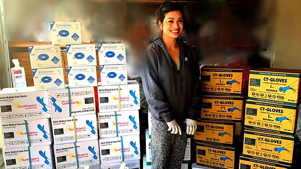 Lori Jabagchourian secured thousands of supplies to donate to a hospital in San Francisco over the weekend. 