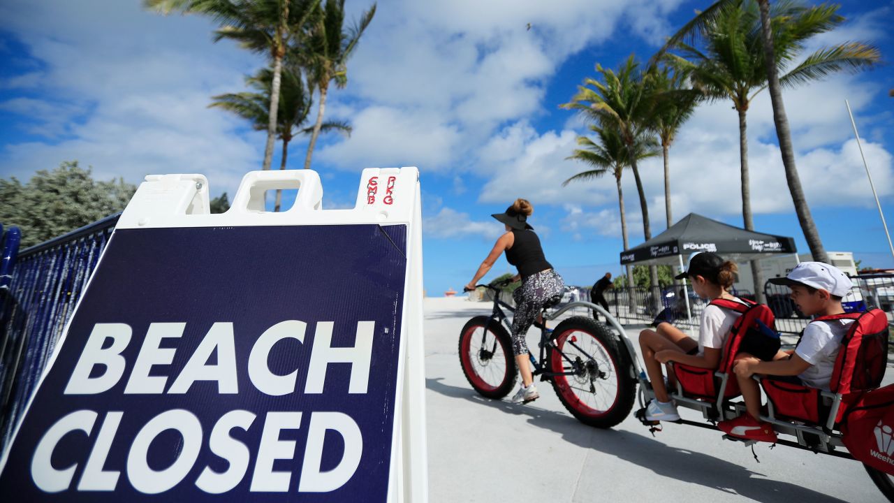 Beaches throughout Florida closed for the weekend to prevent spring breakers and residents from gathering on the beach.