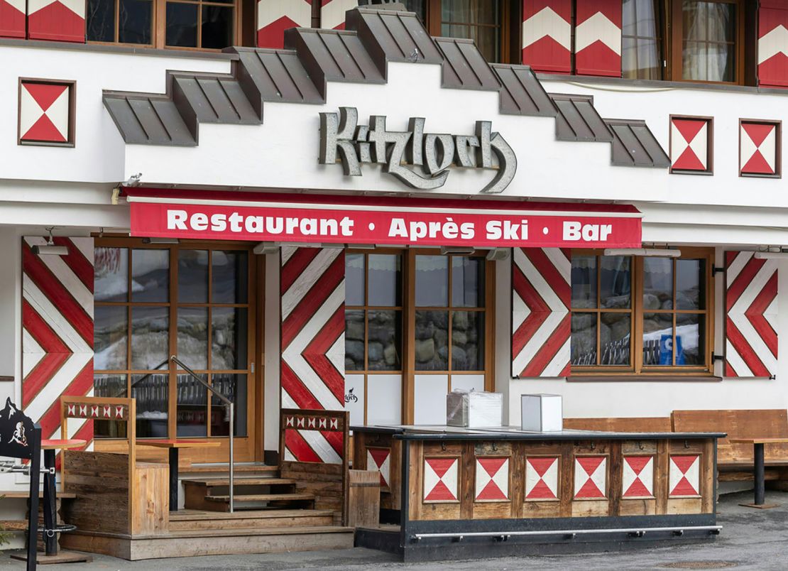 The closed apres-ski bar Kitzloch pictured on March 13 at Ischgl in Tyrol, Austria.