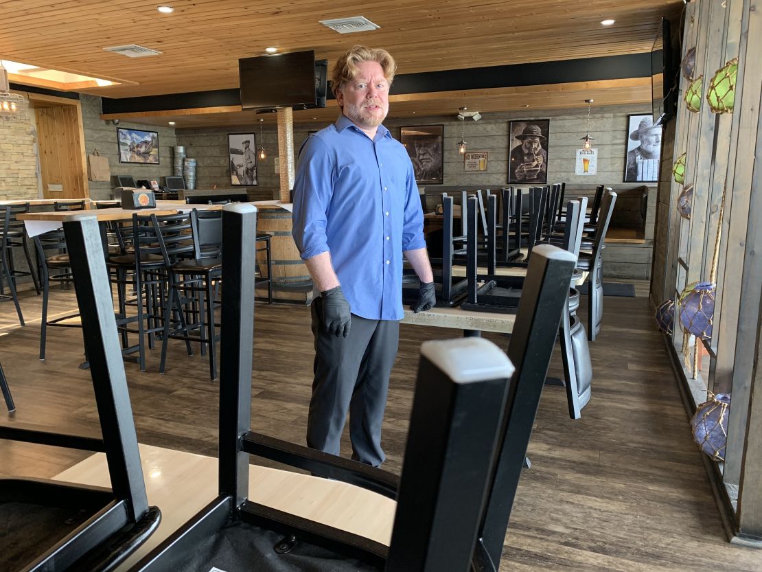 Director of Operations, Josh Souder, in the restaurant. "The Drunken Crab" in North Hollywood, CA was forced to Lay off 75 workers since COVID-19 social distancing restrictions were put into place in California. 