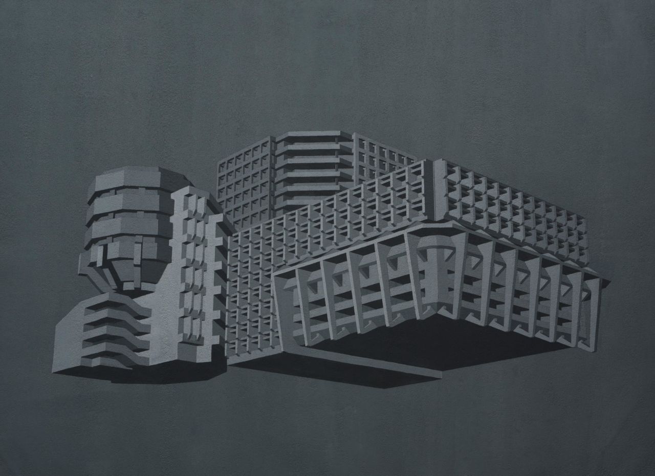 A piece from Indian artist Sahil Naik's "Monuments, Mausoleums, Memorials and Modernism" series.