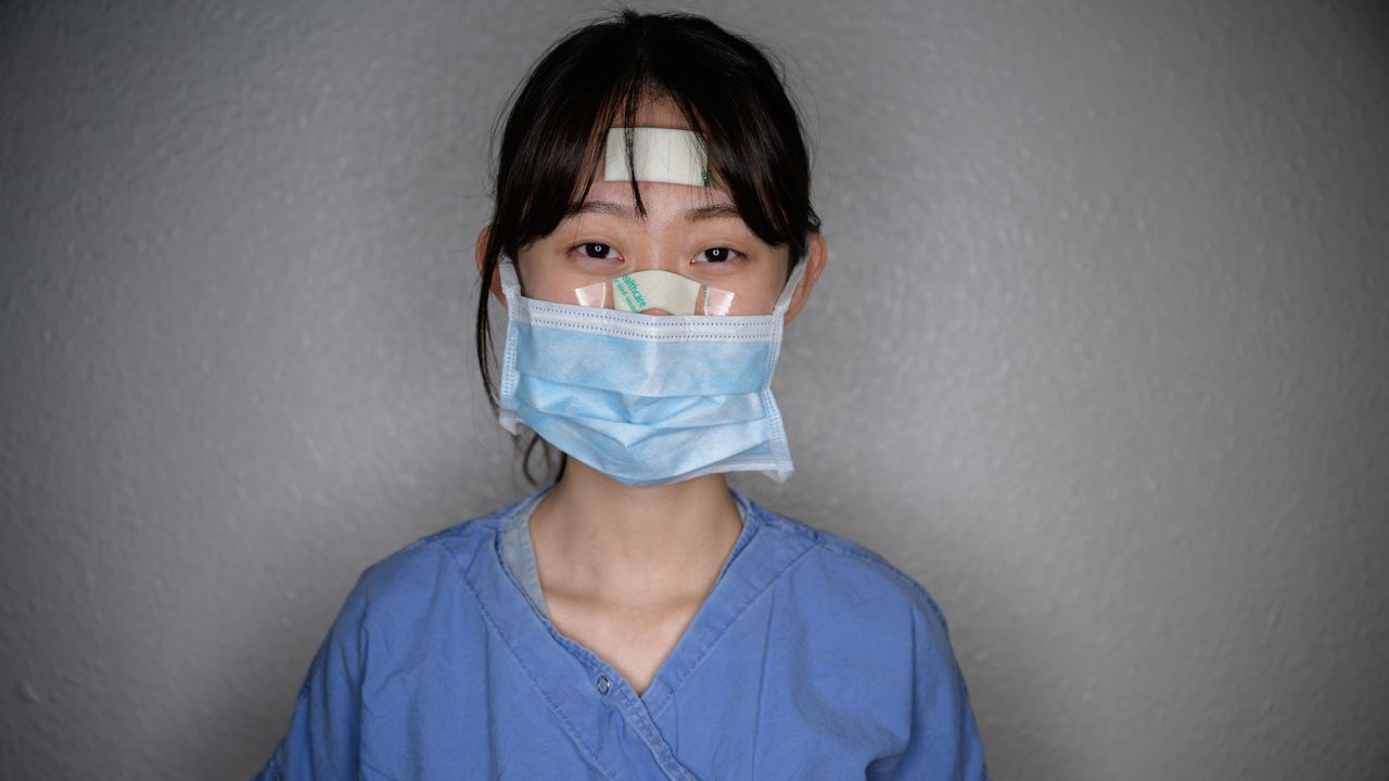 March 12, 2020: Nurse Choi Ji-ye poses for a portrait at Keimyung University hospital in Daegu, South Korea.