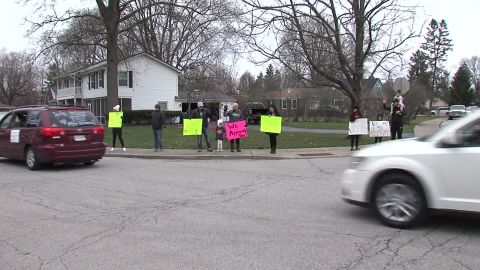 Teachers missing their elementary school students drove by their homes this week.