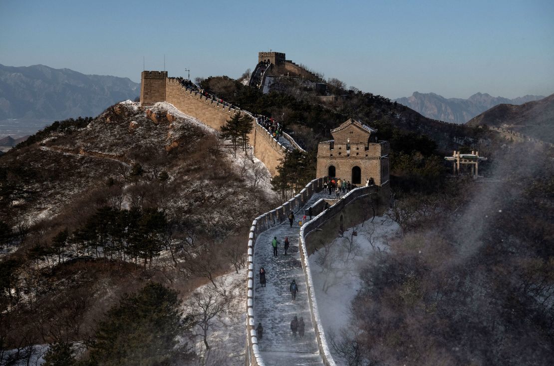 The Badaling section of the Great Wall, northeast of Beijing.