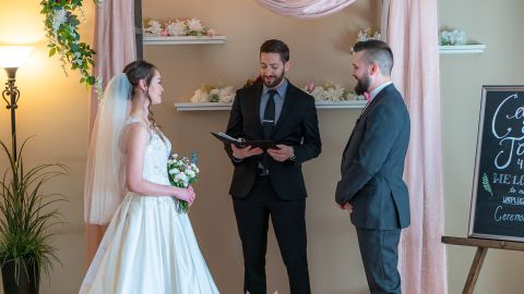 Canadian couple Celena Peters and Josh Whiteman had family and friends traveling from across Canada to attend their Alberta wedding. With some guests at high risk for Covid-19, the couple's pastor mentioned livestreaming as an option so guests could still join them.