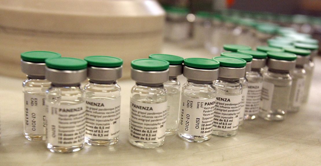 Vials of a H1N1 flu vaccine manufactured by Sanofi Pasteur in October 2009.