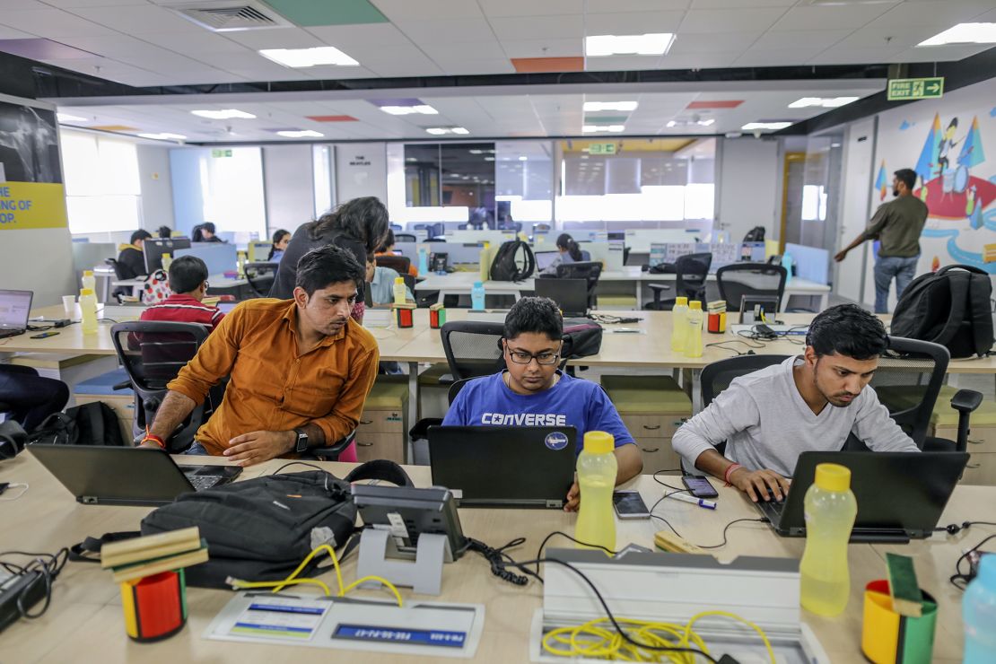 Flipkart employees working at the company's headquarters in Bengaluru in 2017.