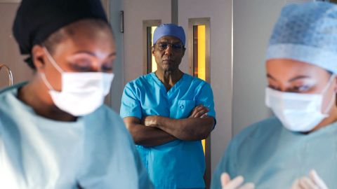 A still from "Holby City," which has halted production for the first time since it began in 1999.