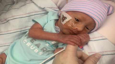 Nico has gained nearly 10 ounces since entering the NICU. He needs to take eight bottles a day to be released. 