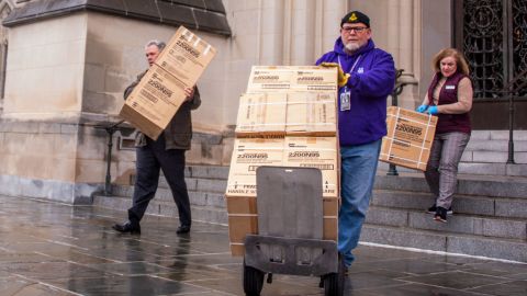The National Cathedral in Washington donated 5,000 respirator masks to hospitals after finding them in the cathedral's crypt level. They were bought more than a decade ago when Americans were concerned about the bird flu. 