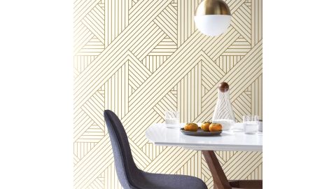 Project 62 Ribbon Peel And Stick Wallpaper Gold/Ivory