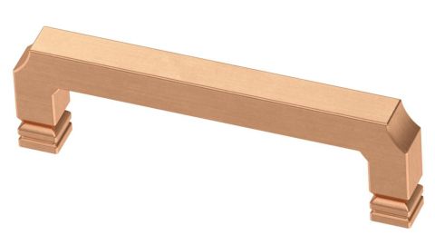 Notched Center-to-Center Brushed Copper Drawer Pull