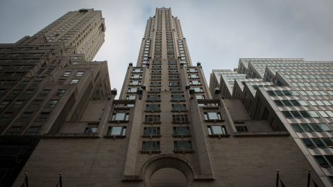 The Four Seasons Hotel in the Manhattan borough of New York, Dec. 31, 2015. A 24-year-old man slipped and fell to his death as he and a friend tried to scale the hotel on Wednesday night using scaffolding near the top of the tower, the police said. (Bryan R. Smith/The New York Times)