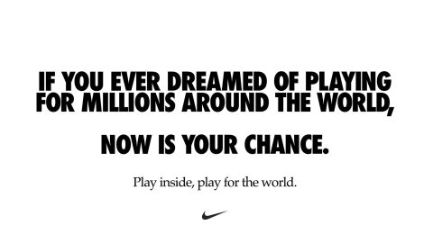 Nike's ad was posted on dozens of its players' social media accounts.