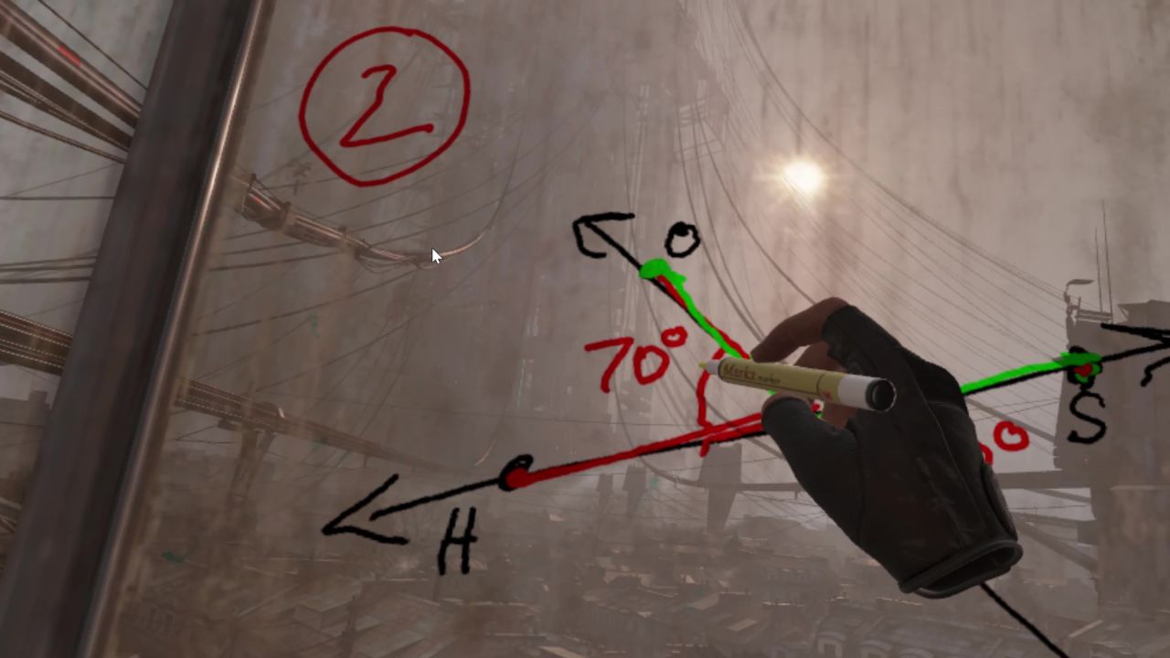San Diego middle school teacher Charles Coomber teaches geometry to his students within the new virtual reality game "Half-Life: Alyx."
