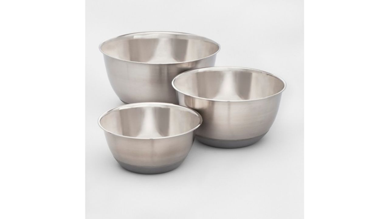 3-piece Stainless Steel Non-Slip Mixing Bowls - Made By Design 