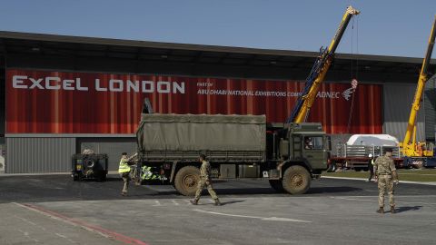 London's Excel Centre is being turned into a temporary hospital. 