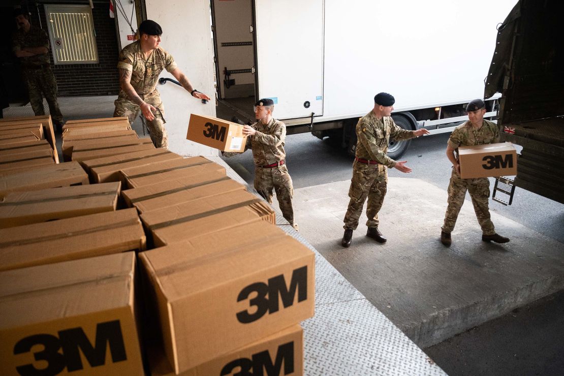 The British Army has been deployed to deliver protective equipment to hospitals. 