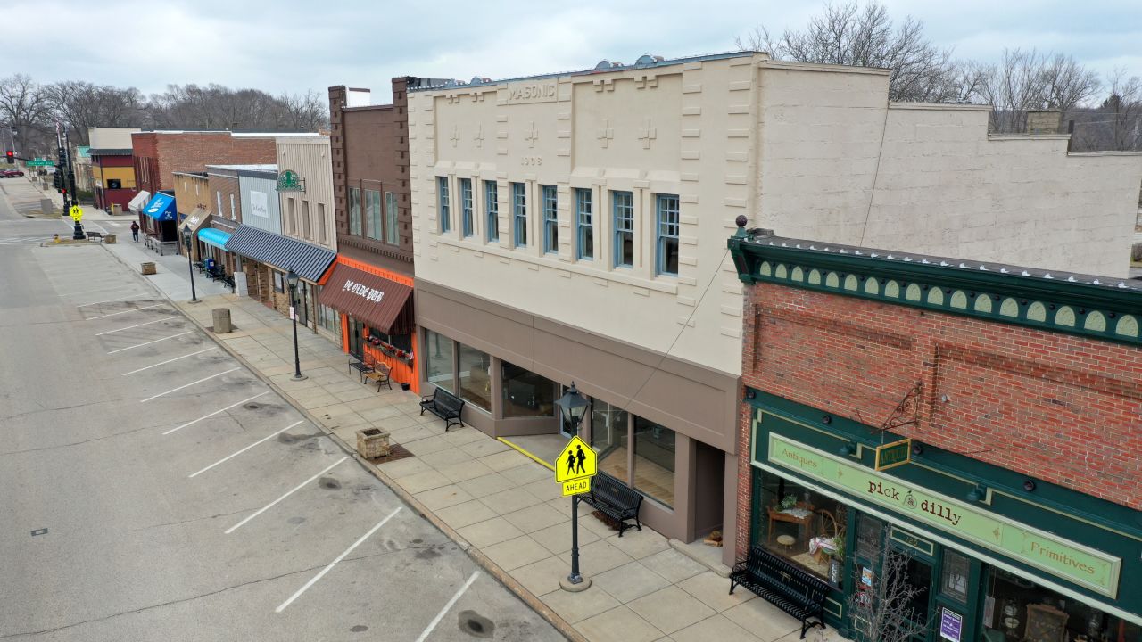 ROCKTON, ILLINOIS  - MARCH 24: A normally busy Main Street is deserted as the small businesses that line the business district remain closed after the governor instituted a shelter-in-place order in an attempt to curtail the spread of the coronavirus (COVID-19) on March 24, 2020 in Rockton, Illinois. Rockton is a town of about 7,500 people along the banks of the Rock river in Northern Illinois.  (Photo by Scott Olson/Getty Images)