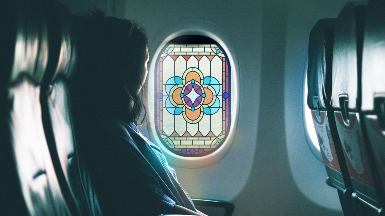 Stained glass 'prayer windows' for planes