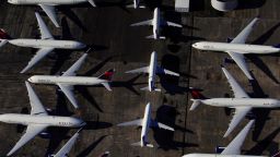 Delta Air Lines passenger planes are seen parked due to flight reductions made to slow the spread of coronavirus disease (COVID-19), at Birmingham-Shuttlesworth International Airport in Birmingham, Alabama, U.S. March 25, 2020.  REUTERS/Elijah Nouvelage     TPX IMAGES OF THE DAY