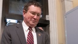 Rep. Thomas Massie, R-Ky., arrives for a procedural vote as the Democratic-controlled House of Representatives begins a day of debate on the impeachment charges against President Donald Trump for abuse of power and obstruction of Congress, at the Capitol in Washington, Wednesday, Dec. 18, 2019. (AP Photo/J. Scott Applewhite)