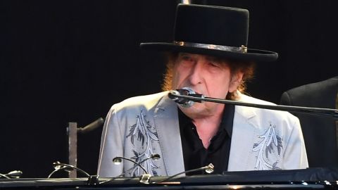 Bob Dylan performs as part of a double bill with Neil Young in London's Hyde Park on July 12, 2019.