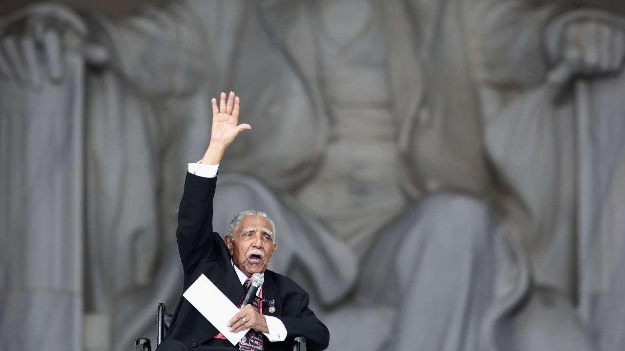 WASHINGTON, DC - AUGUST 28:  The Rev. Joseph Lowery speaks during the Let Freedom Ring ceremony at the Lincoln Memorial August 28, 2013 in Washington, DC. The event was to commemorate the 50th anniversary of Dr. Martin Luther King Jr.'s "I Have a Dream" speech and the March on Washington for Jobs and Freedom.  (Photo by Alex Wong/Getty Images)