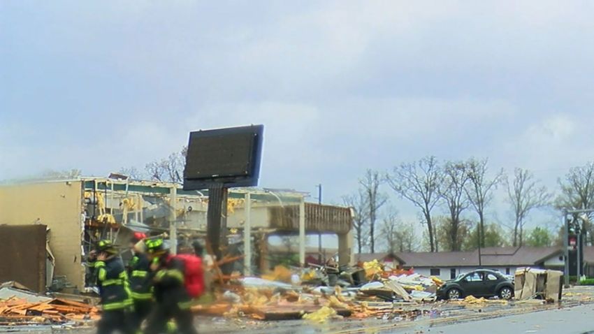Storm damage in Jonesboro, Arkansas, on March 28, 2020.