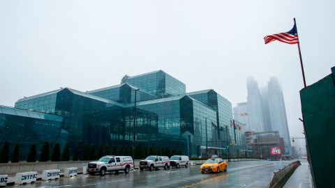 An external view is seen of the Javitz Center on March 29, 2020 in New York City. - The Javits Center is expected to open as field hospital on March 30, 2020. A senior US scientist issued a cautious prediction March 29, 2020 that the novel coronavirus could claim 100,000 to 200,000 lives in the United States. Dr. Anthony Fauci, who leads research into infectious diseases at the National Institutes of Health, told CNN that models predicting a million or more deaths were "almost certainly off the chart." (Photo by Kena Betancur / AFP) (Photo by KENA BETANCUR/AFP via Getty Images)