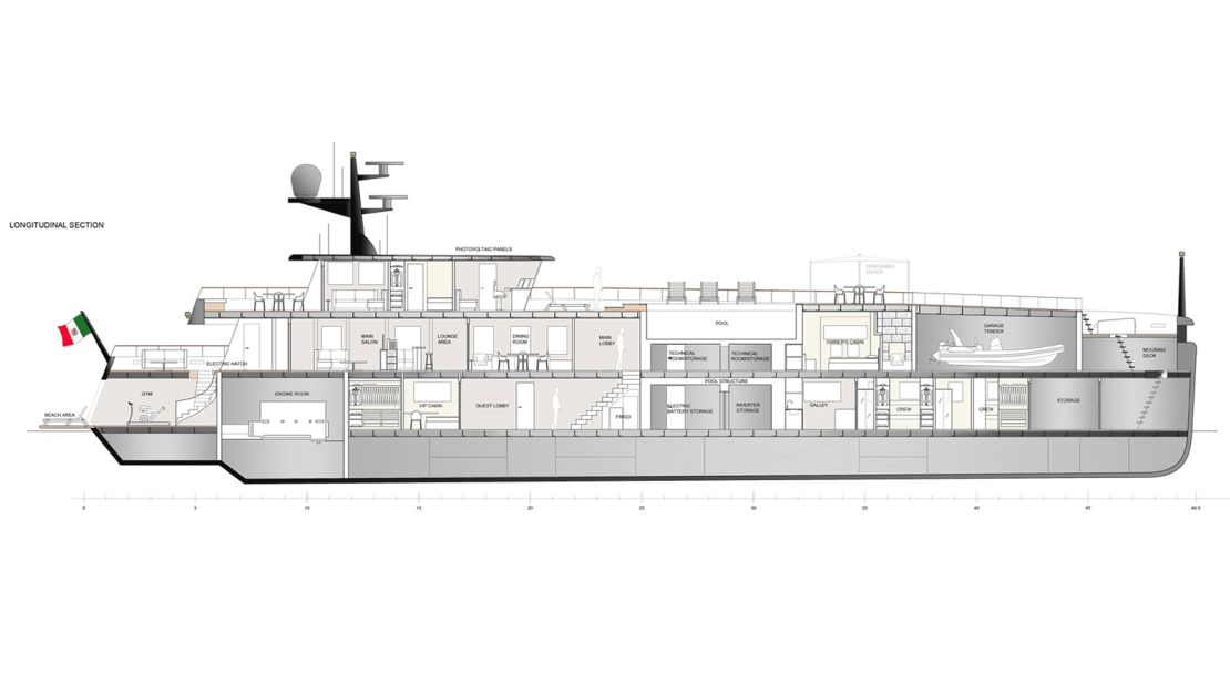 The innovative design was one of the entries in 2020 yacht design contest Rossinavi Design Challenge.