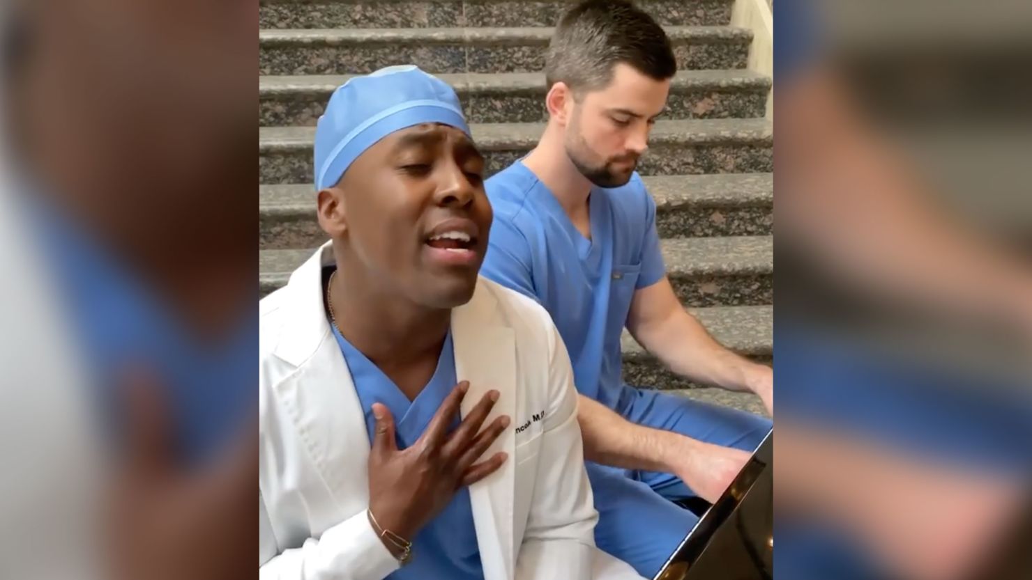Dr. Elvis L. Francois and Dr. William Robinson perform a cover of John Lennon's "Imagine."