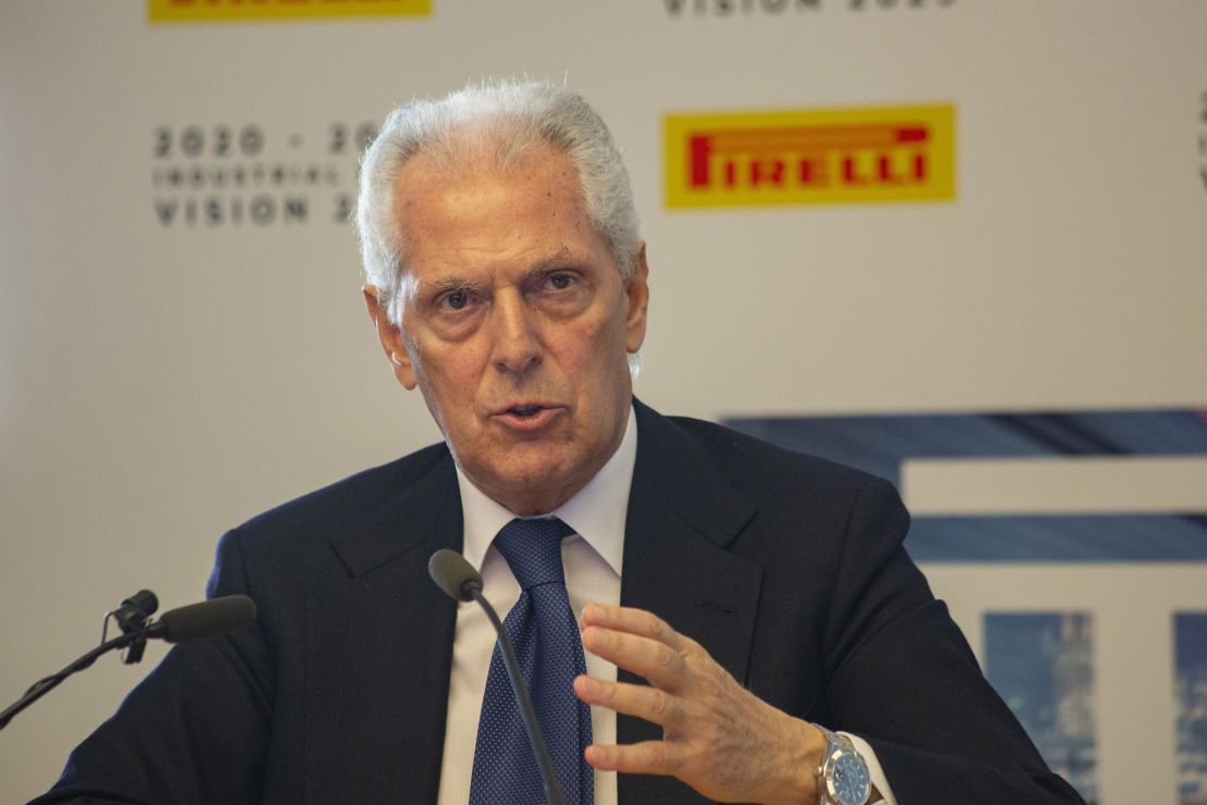 Marco Tronchetti Provera, CEO of Pirelli, in February before he and his employees  began working from home.