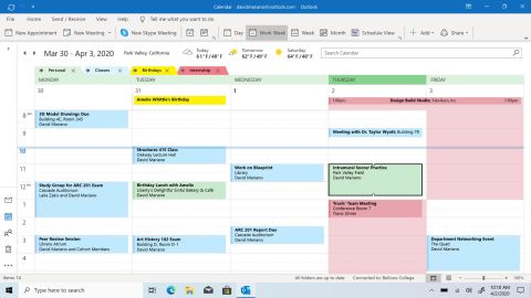 Personal and work events can live as one in Outlook.