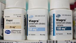 Pfizer Inc. Viagra brand medication, used to treat erectile dysfunction, sits on a pharmacy shelf in Princeton, Illinois, U.S., on Monday, April 27, 2015. Pfizer Inc. is expected to report quarterly earnings on April 28. Photographer: Daniel Acker/Bloomberg via Getty Images