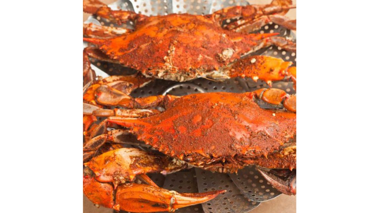 The Maryland box includes Maryland blue crabs and spiced shrimp.