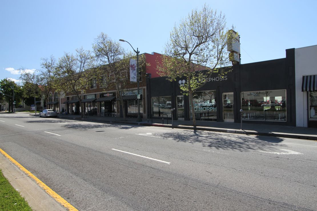 The block of Colorado Boulevard in Los Angeles where the businesses are located. 