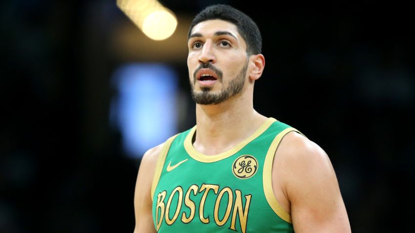 BOSTON, MASSACHUSETTS - DECEMBER 06: Enes Kanter #11 of the Boston Celtics looks on during the second half of the game against the Denver Nuggets at TD Garden on December 06, 2019 in Boston, Massachusetts. The Celtics defeat the Nuggets 108-95. (Photo by Maddie Meyer/Getty Images)