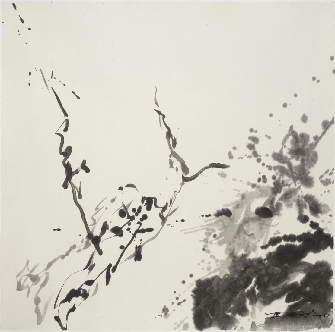One of Zao's later explorations of Chinese ink painting, "ST encre (2007-16)."