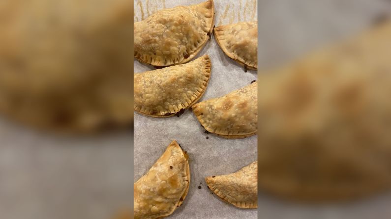 These ham, cheese and onion empanadas were made by <a href="index.php?page=&url=https%3A%2F%2Fwww.instagram.com%2Fquarantinecookingmama%2F" target="_blank" target="_blank">Emily D'Angelica</a> in New York. "I have always loved to cook, as it is a great anxiety reliever for me in my day-to-day life," she said. "But now, more than ever, it is making me feel much more productive and proud — and effectively less anxious."