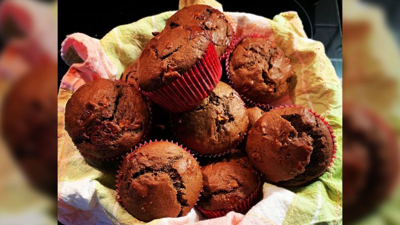 Mary Celona baked these muffins for her oldest son, a sister and a friend. "I actually took a ride after I baked them and dropped them at their doorsteps, rang their bells, waved and left," she said.