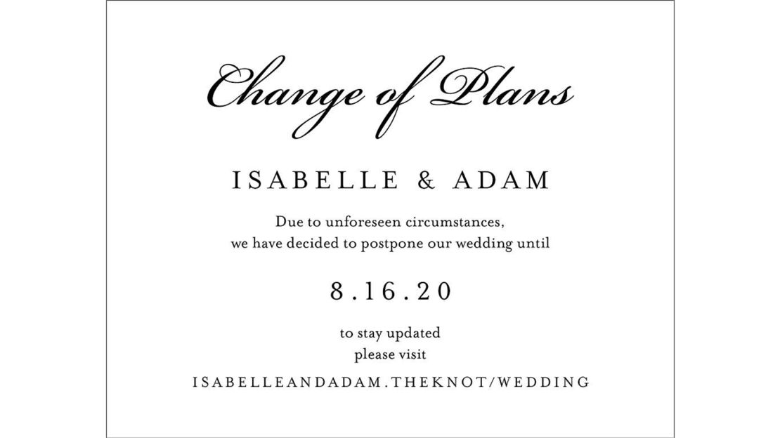 Wedding Change the Date Card 